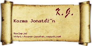 Kozma Jonatán névjegykártya