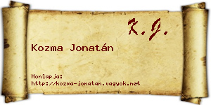 Kozma Jonatán névjegykártya