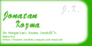 jonatan kozma business card